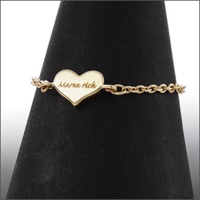 マレア リッチ  K10 ハートモチーフ チェーンリング ピンキーリング ゴールド×パール 3号 12KJ-05