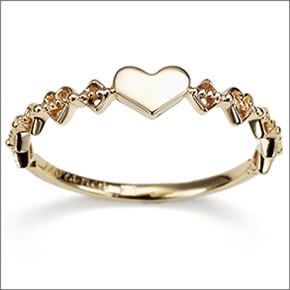 マレア リッチ  K10 ハートモチーフ ピンキーリング ゴールド 3号 12KJ-06