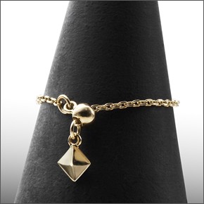 マレア リッチ  K10 チェーンリング ピンキーリング ゴールド×ホワイトクォーツ 3号 12KJ-10