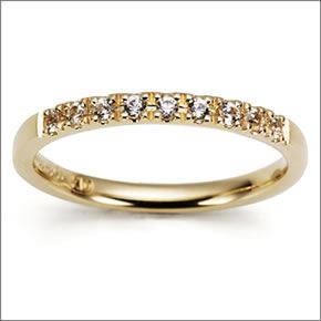 マレア リッチ  K10 ピンキーリング　ゴールド×ホワイトサファイア 3号 12KJ-11