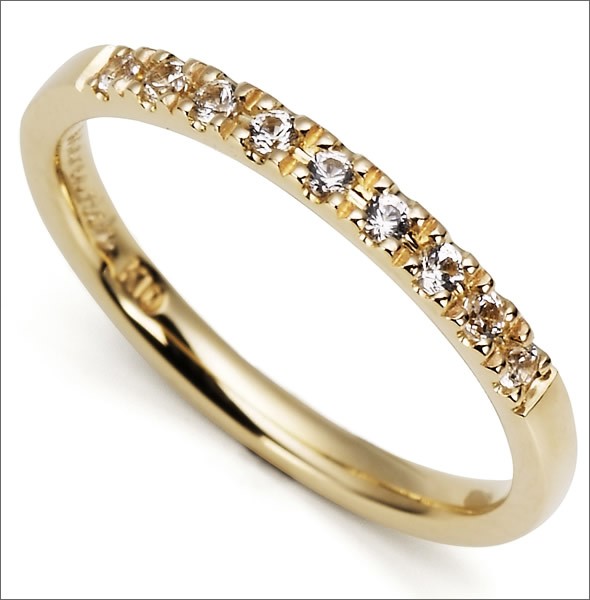 マレア リッチ  K10 ピンキーリング　ゴールド×ホワイトサファイア 3号 12KJ-11