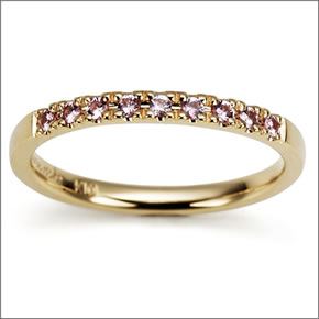 マレア リッチ  K10 ピンキーリング　ゴールド×ライトピンクサファイア 3号 12KJ-12