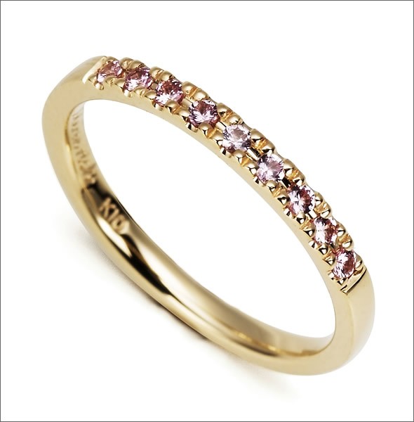 マレア リッチ  K10 ピンキーリング　ゴールド×ライトピンクサファイア 3号 12KJ-12