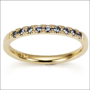 マレア リッチ  K10 ピンキーリング　ゴールド×ライトブルーサファイア 3号 12KJ-13