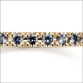 マレア リッチ  K10 ピンキーリング　ゴールド×ライトブルーサファイア 3号 12KJ-13