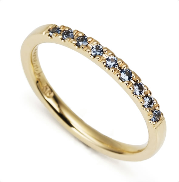 マレア リッチ  K10 ピンキーリング　ゴールド×ライトブルーサファイア 3号 12KJ-13