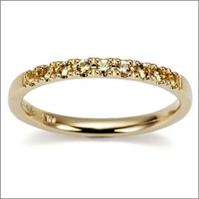 マレア リッチ  K10 ピンキーリング　ゴールド×ライトイエローサファイア 3号 12KJ-14