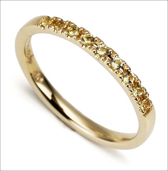 マレア リッチ  K10 ピンキーリング　ゴールド×ライトイエローサファイア 3号 12KJ-14