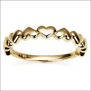 マレア リッチ  K10 ハートモチーフ ピンキーリング ゴールド 3号 12KJ-16