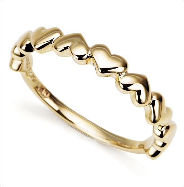 マレア リッチ  K10 ハートモチーフ ピンキーリング ゴールド 3号 12KJ-16