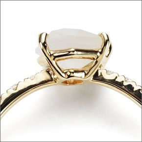 マレア リッチ  半貴シリーズ K10 リング ゴールド×ホワイトムーン/ホワイトサファイア 10号 12KJ-19