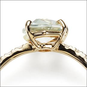 マレア リッチ  半貴シリーズ K10 リング ゴールド×グリーンアメジスト/ホワイトサファイア 10号 12KJ-21