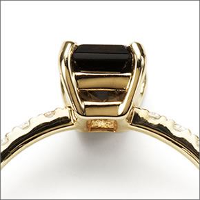 マレア リッチ  半貴シリーズ K10 リング ゴールド×スモーキークォーツ/ホワイトサファイア 10号 12KJ-25