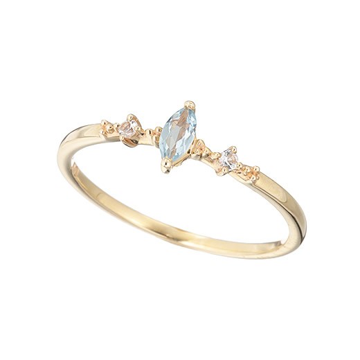 マレア リッチ Marea rich 12KJ-02 K10×ストーン ピンキーリング 指輪 Pinky Marquis Blue