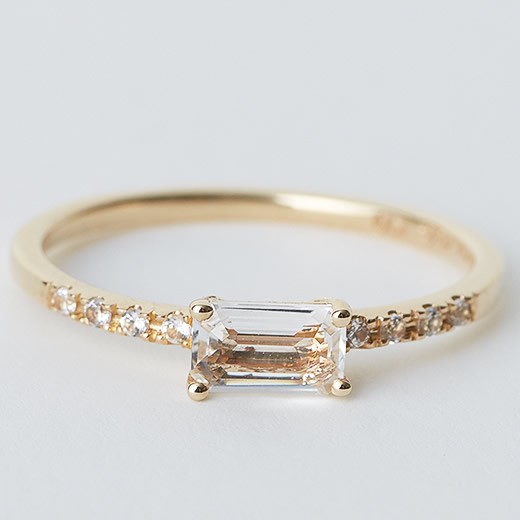 マレア リッチ Marea rich 12KJ-09 K10×ストーン ピンキーリング 指輪 Pinky Square