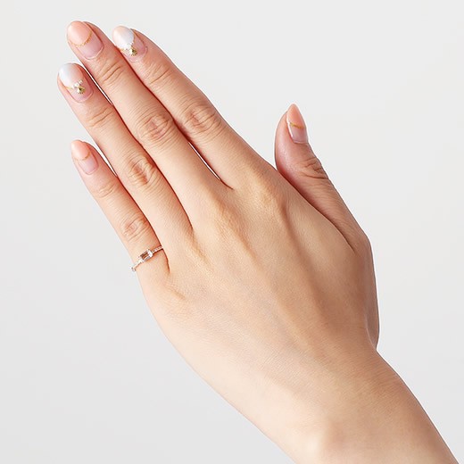 マレア リッチ Marea rich 12KJ-09 K10×ストーン ピンキーリング 指輪 Pinky Square