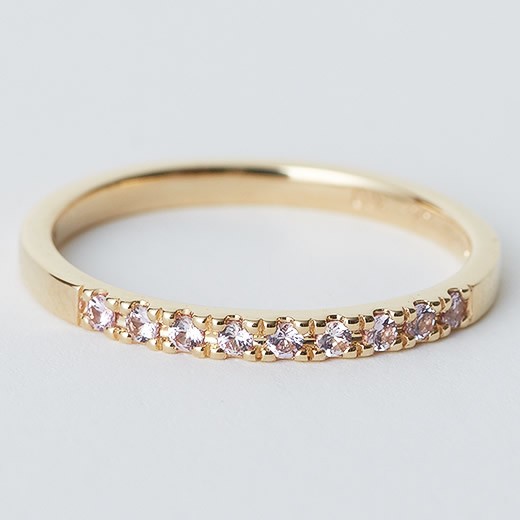 マレア リッチ Marea rich 12KJ-12 K10×ストーン ピンキーリング 指輪 Pinky Half Eternity Pink