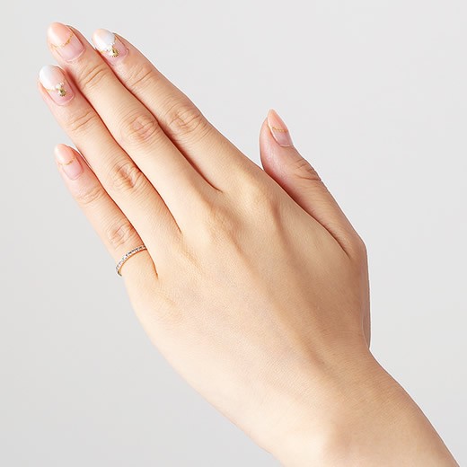 マレア リッチ Marea rich 12KJ-13 K10×ストーン ピンキーリング 指輪 Pinky Half Eternity Blue