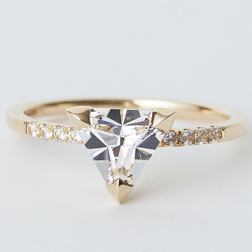 マレア リッチ Marea rich 13KJ-09A K10×ストーン トライアングル リング 指輪 10号 Natural Triangle White Ring