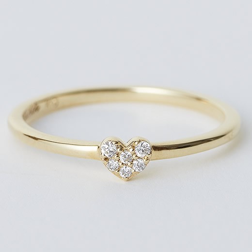 マレア リッチ Marea rich 14KJ-13 K10×ダイアモンド ハート リング 指輪 10号 Precious Heart Ring