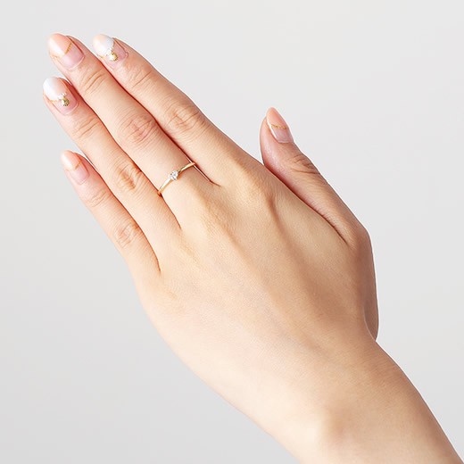 マレア リッチ Marea rich 14KJ-13 K10×ダイアモンド ハート リング 指輪 10号 Precious Heart Ring