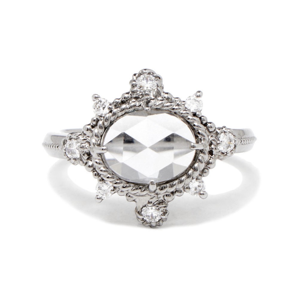 プリマローザ PRIMA ROSA A2 リング #13 ローズカットクォーツ×キュービックジルコニア アンティーク調 指輪 13号