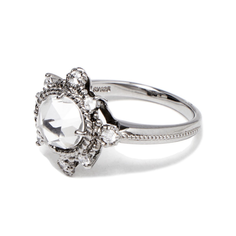 プリマローザ PRIMA ROSA A2 リング #13 ローズカットクォーツ×キュービックジルコニア アンティーク調 指輪 13号