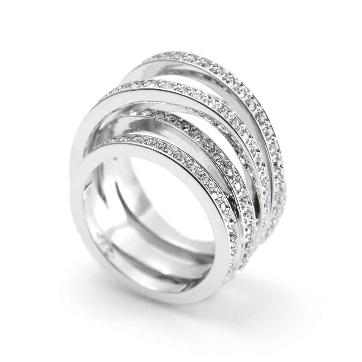 スワロフスキー SWAROVSKI 5184536 Spiral 4連 クリスタルパヴェ リング 指輪 サイズ50（日本サイズ9号）