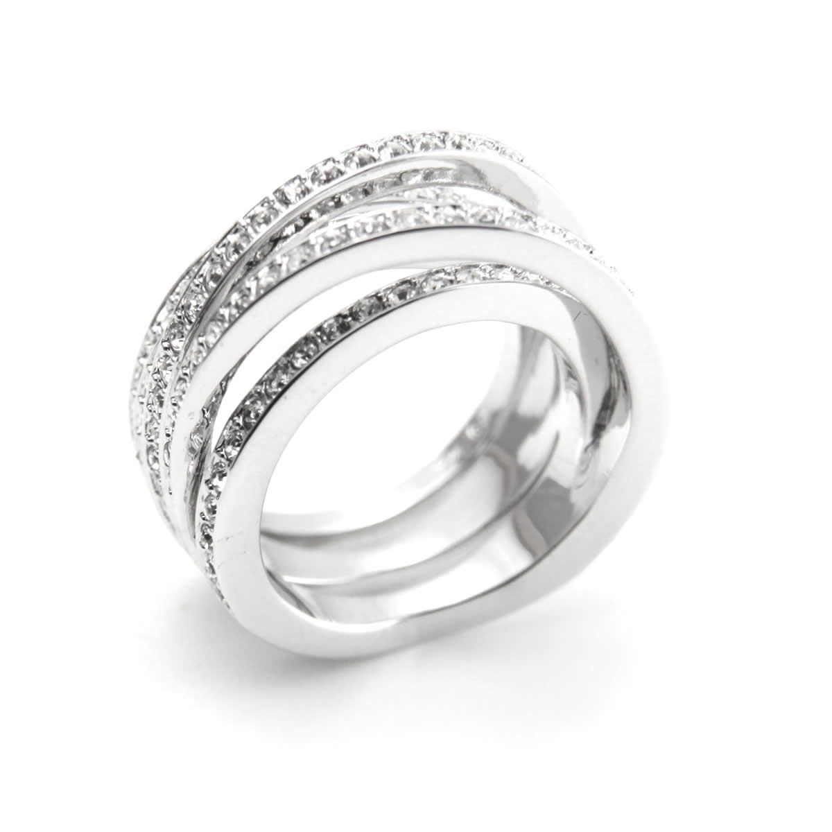 スワロフスキー SWAROVSKI 5184536 Spiral 4連 クリスタルパヴェ リング 指輪 サイズ50（日本サイズ9号）