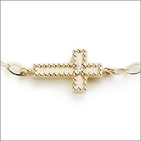 マレア リッチ  K10 クロスモチーフブレスレット　ゴールド×ダイヤモンド 10KJ-04