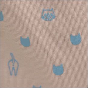 アネロ CAT・DOT☆猫シリーズ☆ 魚の骨チャーム付♪手書き風ネコプリント＆ねこどっと柄がキュートなスウェット素材のリュックサック ライトピンク×ブルー AJ-43201-LPI