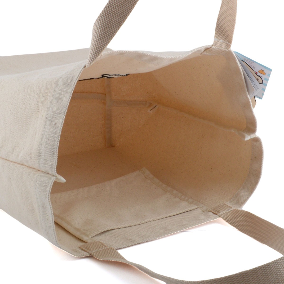 アネロ anello  AP-C0462-KH POLAR BEAR BENJAMIN オシャレなシロクマ ベンジャミン もこもこサガラ刺繍 コットン ショルダー・トートバッグ ショッピングバック レッスンバッグ A4サイズ対応