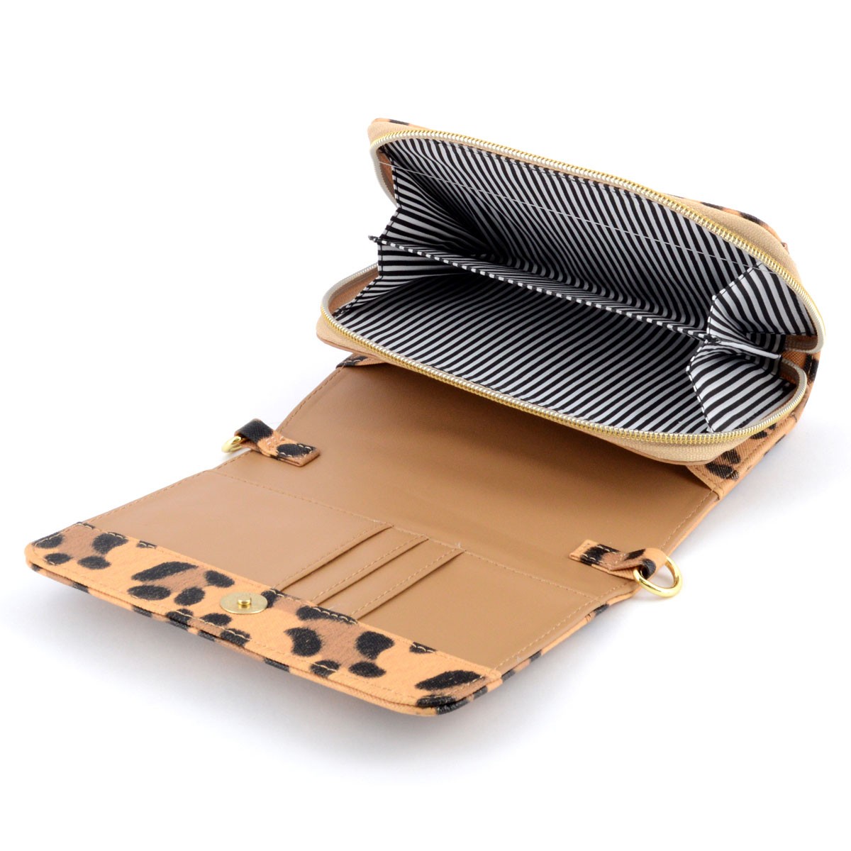 アネロ anello  ZU-M0206-LEO おすましメガネ猫 ジョセフィーヌ スマホも入るお財布一体型ポシェット 多収納☆お財布ショルダーバッグ これひとつで身軽にお出掛けOK♪