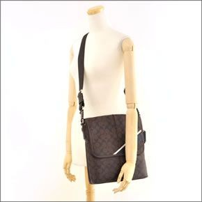 コーチ ≪取り寄せ商品≫シグネチャー ヘリテージ ストライプ ミディアムスリムマップ  メンズ メッセンジャーバッグ クロスボディ マホガニー/ブラウン 70333 SMABR