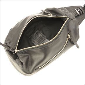 コーチ ≪取り寄せ商品≫メンズ トンプソンレザー ワンショルダー ボディバッグ ブラック 70360 SV BK