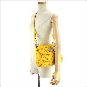コーチ ≪取り寄せ商品≫POPPY ポピー アイレット フラワー・パンチングレザー 2WAY ショルダー・ハンドバッグ マリーゴールド 22437 SVMRG