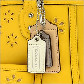 コーチ ≪取り寄せ商品≫POPPY ポピー アイレット フラワー・パンチングレザー チェーン・トートバッグ マリーゴールド 22438 SVMRG