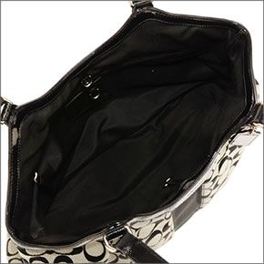 コーチ・アウトレット  ≪取り寄せ商品≫シグネチャーストライプ  トートバッグ ブラック/グレー F28503 SBWBK