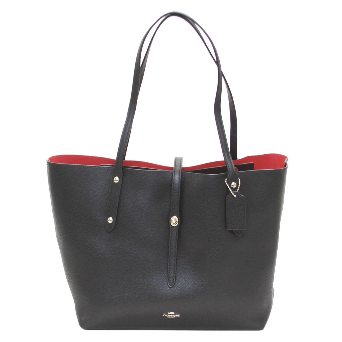コーチ COACH 58849 Li/Black/True Red（LIF2L) マーケット ターンロック 内外バイカラー ショルダー・トートバッグ  MARKET TOTE