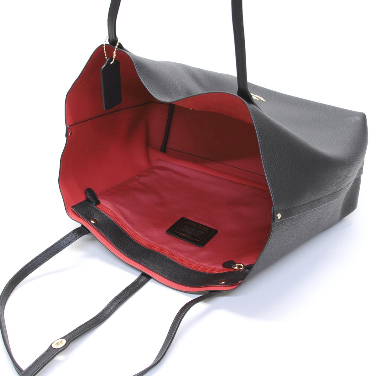 コーチ COACH 58849 Li/Black/True Red（LIF2L) マーケット ターンロック 内外バイカラー ショルダー・トートバッグ  MARKET TOTE