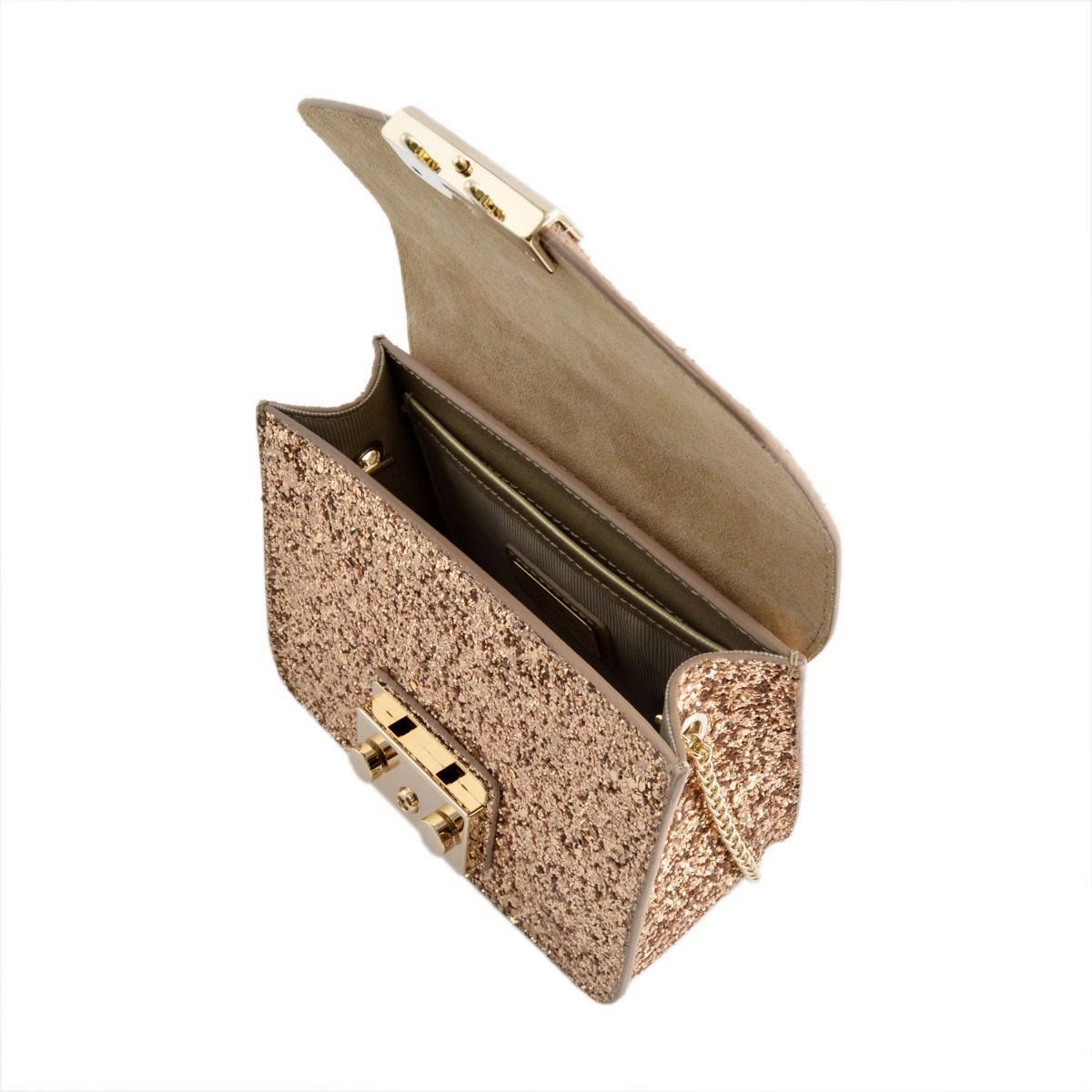 フルラ FURLA 820648 BFG5 S30 GOLD  メトロポリス スパンコールラメ入りグリッター ミニ チェーン ショルダーバッグ METROPOLIS MINI