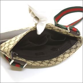 グッチ オリジナルGG　ウェブ ショルダーバッグ クロスボディ ベージュ/ブラウン ≪2014AW≫ 256100 F4F3R 9791