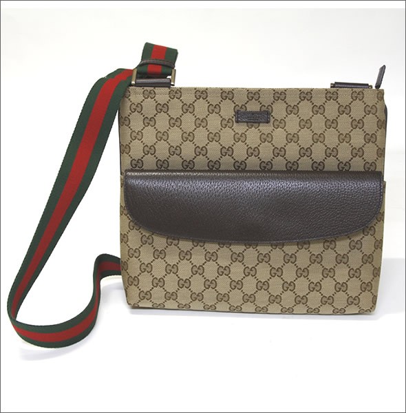 グッチ オリジナルGG　ウェブ ショルダーバッグ クロスボディ ベージュ/ブラウン ≪2014AW≫ 256100 F4F3R 9791