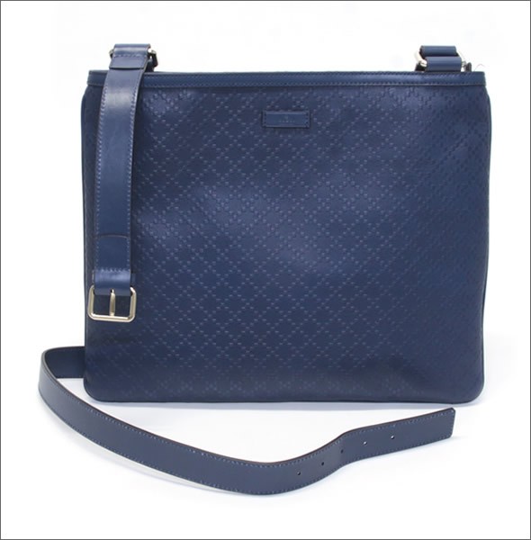 グッチ ディアマンテラックス レザー メッセンジャーバッグ ショルダーバッグ ブルー　≪2014AW≫ 201446 AIZ1G 4232