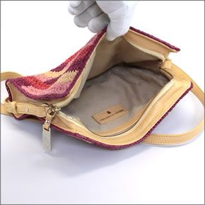 ヘレンカミンスキー  デスピナ タイル ワトルステッチ 手編み・ラフィア×レザー クラッチ・ショルダーバッグ かごバッグ  ≪2014SS≫ Despina Tile/Bllom/Amber