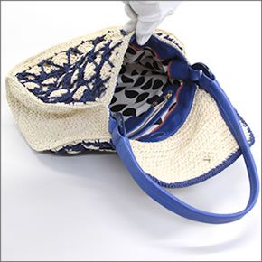 ヘレンカミンスキー  ヴェーデス 手編み・ラフィア×レザー かごバッグ ショルダーハンドバッグ ≪2014SS≫ Verdes/Natural/Subaqua/Cyan