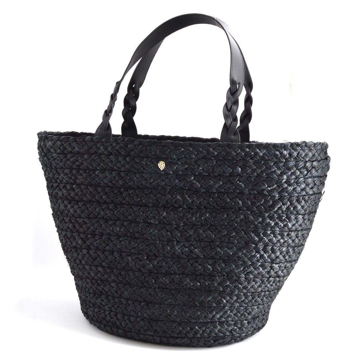 ヘレンカミンスキー HELEN KAMINSKI Rhyce M Charcoal/Black ≪2016SS≫ラフィア製 手編み×レザー  かご・トートバッグ ミディアムサイズ