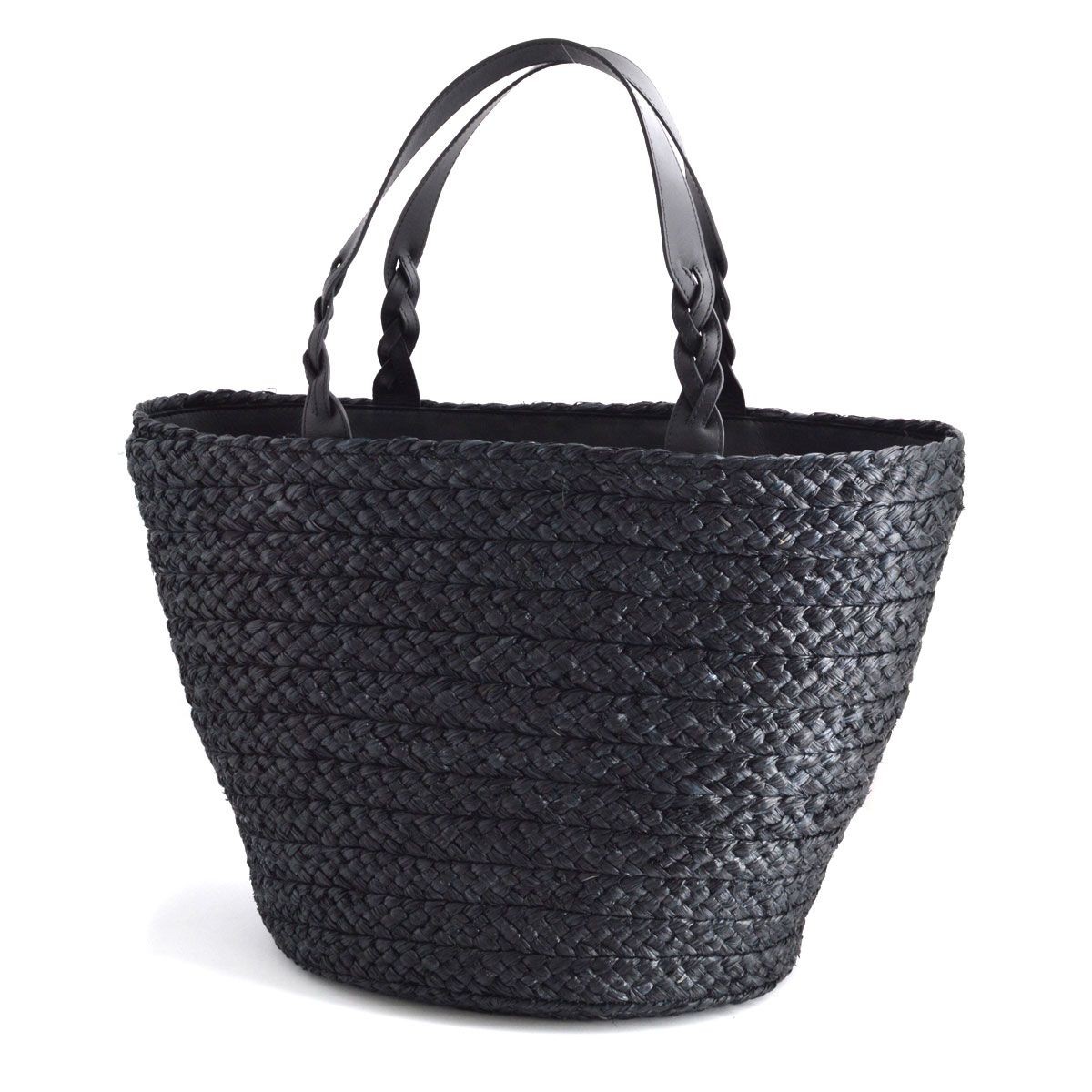 ヘレンカミンスキー HELEN KAMINSKI Rhyce M Charcoal/Black ≪2016SS≫ラフィア製 手編み×レザー  かご・トートバッグ ミディアムサイズ