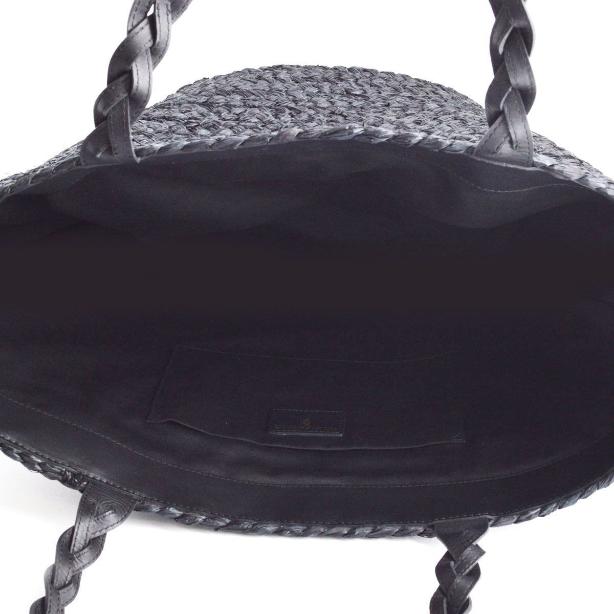 ヘレンカミンスキー HELEN KAMINSKI Rhyce M Charcoal/Black ≪2016SS≫ラフィア製 手編み×レザー  かご・トートバッグ ミディアムサイズ