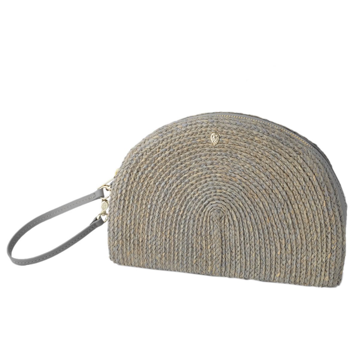 ヘレンカミンスキー HELEN KAMINSKI Lina Pochette L Eclipse Melange/Frost ≪2018SS≫ラフィア製手編み×レザー クラッチバッグ ハンドポーチ かごバッグ ラージサイズ